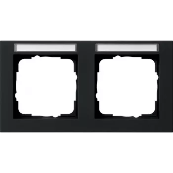 Gira Moldura de cobertura 2 módulos horizontal, preto, System 55 (109209)