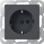 Gira System 55 Tomada SCHUKO com tampa basculante, antracite 418028
