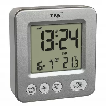 TFA Dostmann COSY Despertador radiofónico, prateado 60.2567.54