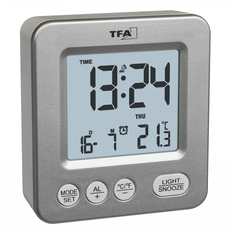 TFA Dostmann COSY Despertador radiofónico, prateado 60.2567.54