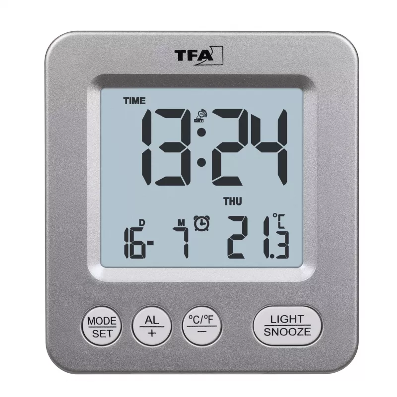 TFA Dostmann COSY Despertador radiofónico, prateado 60.2567.54