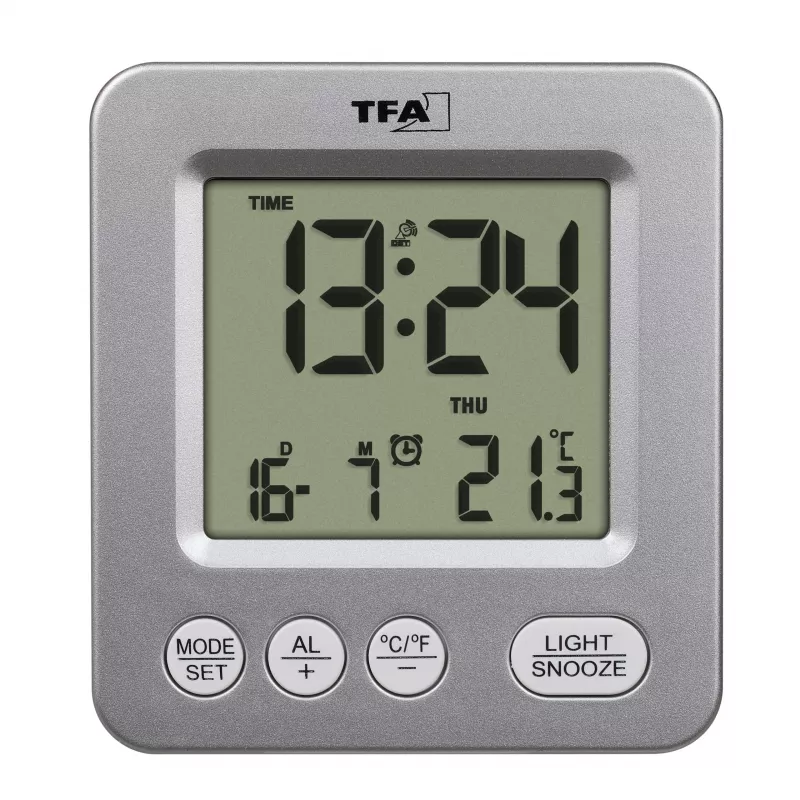 TFA Dostmann COSY Despertador radiofónico, prateado 60.2567.54