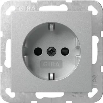 Tomada SCHUKO Gira com luz de orientação LED e obturador, branco puro 475526