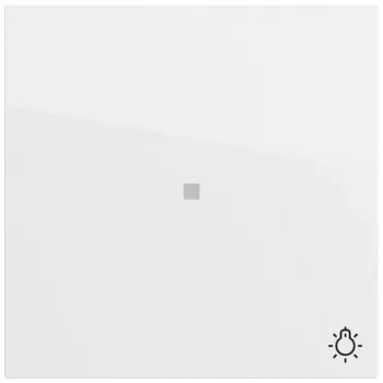 Tecla Gira com símbolo de luz, branco puro, iluminação simétrica 367470