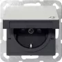 Tomada SCHUKO Gira com tampa basculante e obturador, aço inoxidável, 1 tomada, encastrar, 16 A, 250 V 4414600