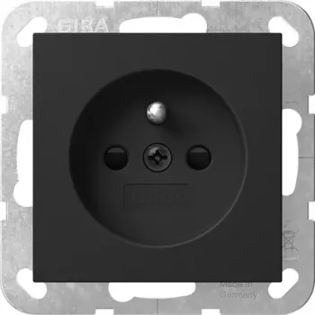 Tomada Schuko Gira 4485005 com contacto de proteção e obturador integrado, System 55, branco puro