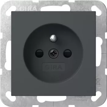 Tomada Schuko Gira 448528 com contacto de proteção, System 55, branco puro