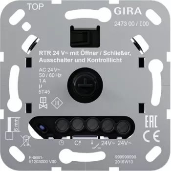 Termostato de ambiente Gira 24 V NO/NC 247300