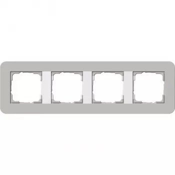 Gira Standard 55 moldura de cobertura 4 módulos cinzento/branco puro 0214412