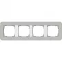 Gira Standard 55 moldura de cobertura 4 módulos cinzento/branco puro 0214412