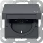 Gira System 55 tomada SCHUKO com tampa basculante, branco puro brilhante 475428