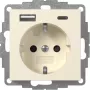 GIRA 245901 tomada SCHUKO com carregador USB 2x Type-A/C System 55 branco creme