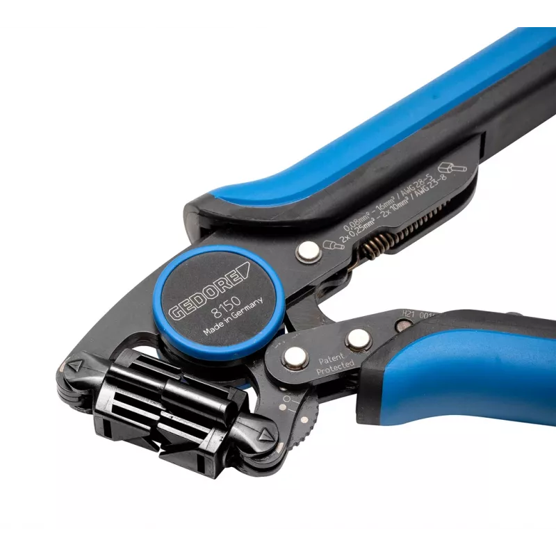 GEDORE CrimpMax 3608150 alicate de cravar profissional para terminais isolados e conectores de junção, 0,5-6,0 mm² (AWG 20-10), 230 mm, cravação trapezoidal, mecanismo de catraca com desbloqueio rápido 3416437