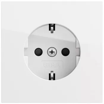GIRA 445370 tomada SCHUKO com interruptor e tampa basculante, branco puro