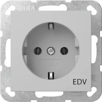 Gira 4458015 tomada SCHUKO com inscrição sistema informático, branco brilhante