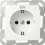 Gira 446227 tomada SCHUKO com tampa basculante, System 55, branco brilhante