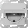 Tomada SCHUKO GIRA 4454015 com tampa basculante, System 55, cinzento