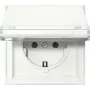Tomada SCHUKO GIRA 441066 com tampa basculante, Gira TX_44, branco puro