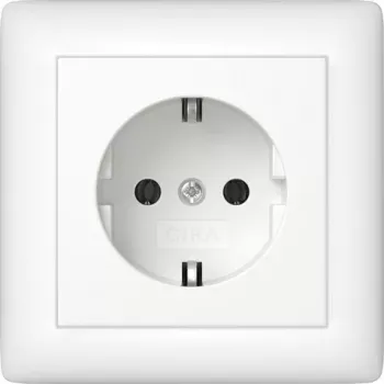 Tomada SCHUKO Gira Standard 55, 1 tomada, branco puro brilhante, encastrar, 16 A, 250 V 444027