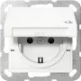 GIRA 475403 Tomada SCHUKO com tampa basculante, proteção reforçada contra contacto, System 55, branco puro