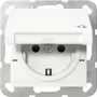 Gira 475427 Tomada SCHUKO com tampa basculante, System 55, branco puro brilhante