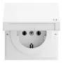 Gira 445470 Tomada SCHUKO com tampa basculante e interruptor plano, branco puro brilhante