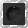 Gira System 55 Tomada SCHUKO com tampa basculante, preto 4180005