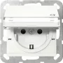 Gira 455703 Tomada SCHUKO com tampa basculante, branco puro brilhante, System 55