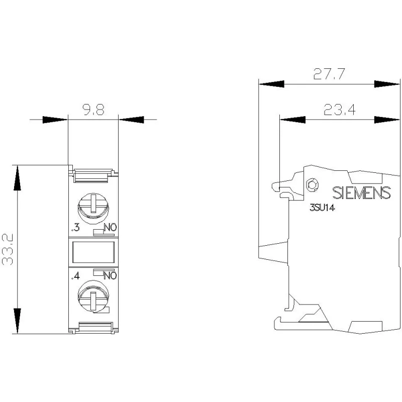 SIEMENS SIRIUS ACT 3SU1400-1AA10-1LA0 módulo de contacto, 1 NO, terminal de parafuso, montagem na base