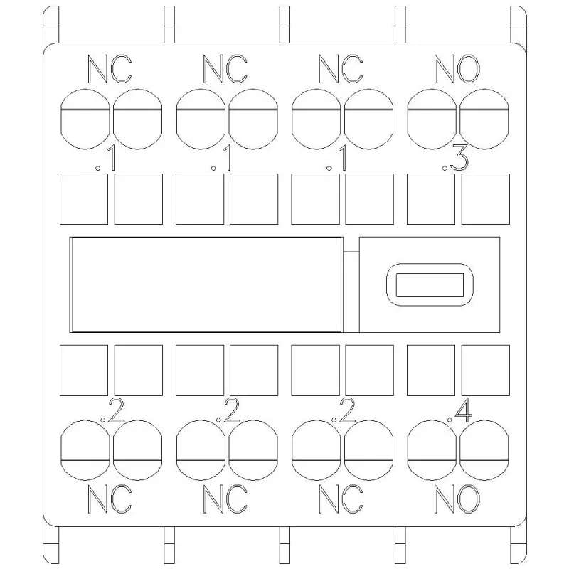 Siemens SIRIUS bloco de contactos auxiliares 1NO+3NC, montagem frontal, terminais de parafuso, 3RH2911-2HA13