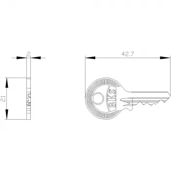 Siemens SIRIUS ACT chave para interruptor de chave, número de fecho S1, metal, prateado 3SU19500FD800AA0