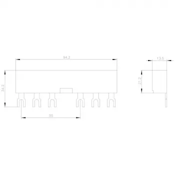 SIEMENS barra coletora 3 fases 55mm espaçamento 63A 690V para SIRIUS 3RV2 3RV19152AB