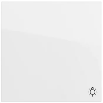 Tecla basculante GIRA com símbolo de luz e janela de controlo, branco puro brilhante, Sistema 55 328570