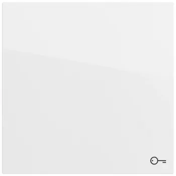Tampa basculante GIRA 328770 com símbolos de abridor de porta e luz, branco puro brilhante