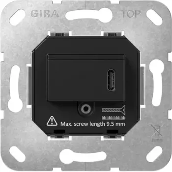 Mecanismo de tomada SCHUKO Gira com carregador USB Type-C PD, 16 A, encastrado, branco 236300