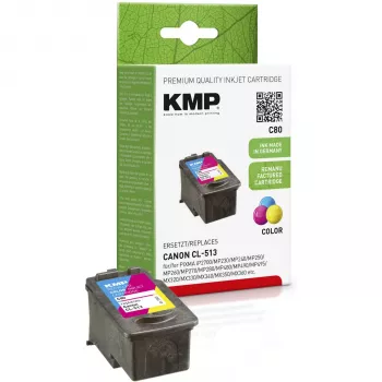 Cartucho de tinta tri-color KMP C80 (ciano, magenta, amarelo) - 13 ml - compatível com Canon PIXMA MP230, MP252, MP258, MP272, MP280, MP282, MP495, MP499, MX360, MX410, MX420 1512.4530