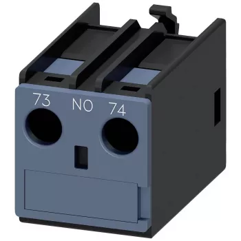 Bloco de contactos auxiliares Siemens SIRIUS 1 NA montagem frontal para contactores 3RT2 e relés 3RH2, terminais de parafuso, isolamento 690V, 3RH2911-1AA10