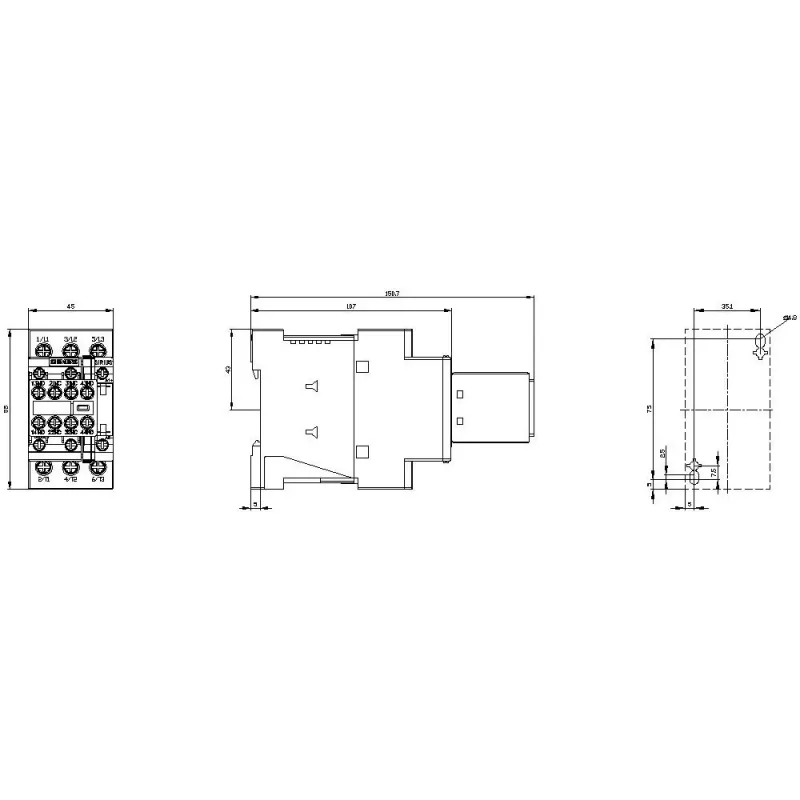Siemens 3RT2026-1BB44-3MA0 contactor, 11 kW/400 V, 2NO+2NC, bobina de 24 V