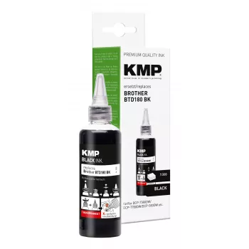 Tinta de recarga KMP para Brother BTD180BK preto 110 ml (1555,0001)