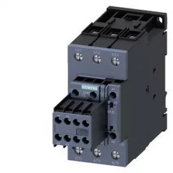 Contator de potência SIEMENS SIRIUS 3RT20, 37 kW, 72 A, 3 polos, bobina 24 V AC, 2 NA + 2 NF contactos auxiliares 3RT20381AD04