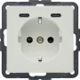 Tomada SCHUKO Hager Berker Q.x com USB-C PD 20W, branco polar 48156089