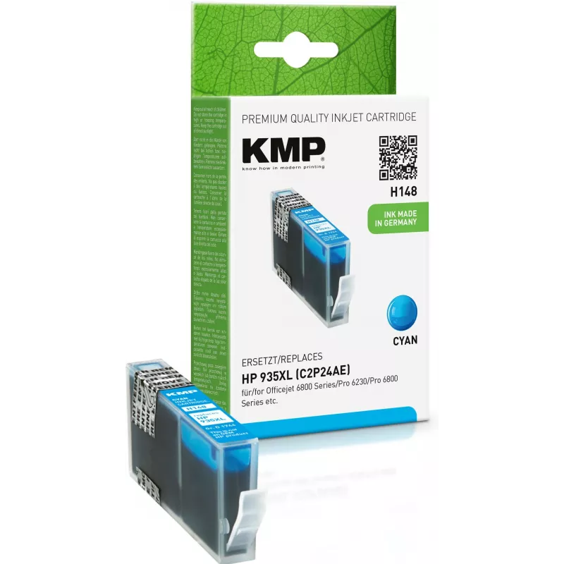 KMP H148 cartucho de tinta ciano compatível High Yield para HP OfficeJet 6812, 6815, 6820, 6822, 6825, Pro 6235 (15 ml, 825 páginas) 1744,0003