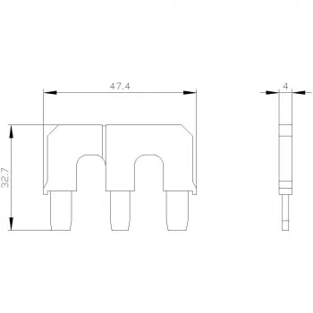 Conector paralelo Siemens SIRIUS 3RT19364BA31 para contactores S2/S3, 3 polos, sem terminais
