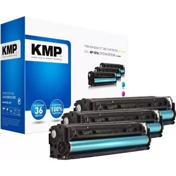 Cartuchos de toner compatíveis KMP 1236,0030, multi-pack para HP LaserJet Pro 200 color M251n/M251nw - ciano, magenta, amarelo (pack de 3, 1800 páginas cada)