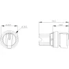 Elemento frontal de seletor Siemens SIRIUS ACT, plástico, branco, 2 posições, retenção, 22 mm 3SU1002-2BP60-0AA0