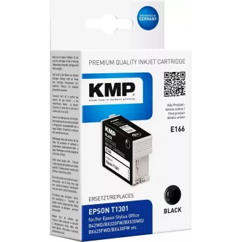 KMP E166 cartucho de tinta preto compatível para Epson Stylus Office & WorkForce (25 ml, High Yield, substitui T1301) 1618.4001