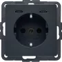 HAGER BERKER 48156086 tomada Schuko com carregador USB-C PD 20W, branco polar mate