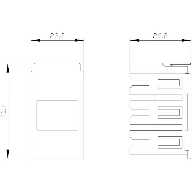 Siemens SIRIUS 3RV2917-5BA00 Ficha de extensão para barramentos trifásicos