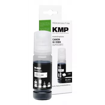 KMP PRINTTECHNIK frasco de tinta de recarga compatível para Canon GI-55BK (6292C001), preto, 70 ml 1587,0001