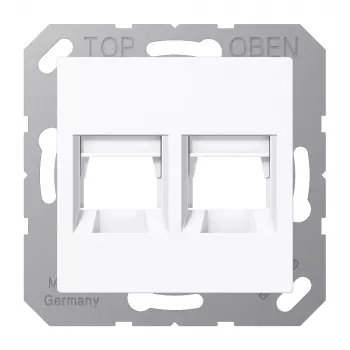 Jung AS 500 tampa 2 tomadas para AMP Modular Jack, branco alpino A1569-2WEWW